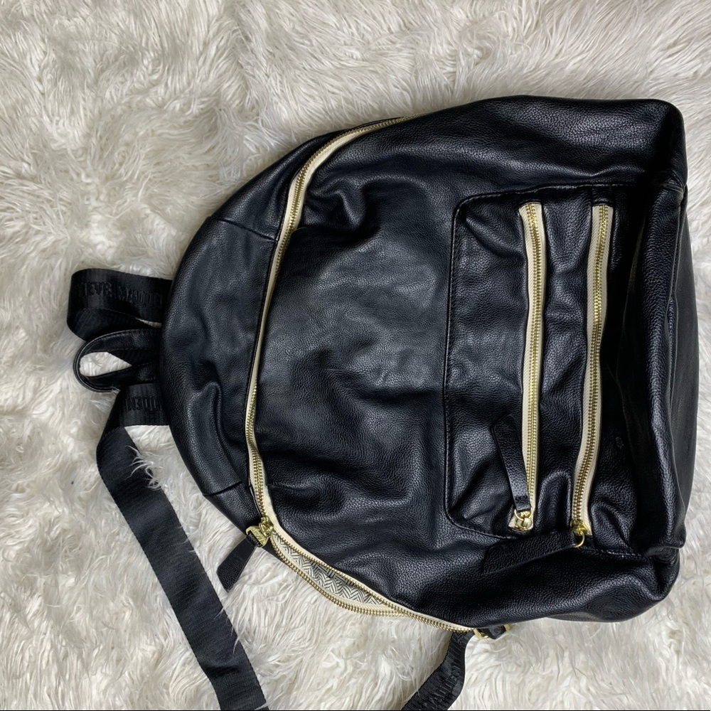 Steve Madden black leather backpack